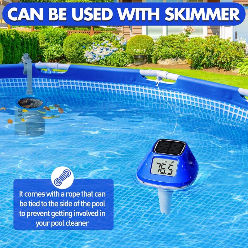 Pircaath 2025 Next-Gen Solar Pool Thermometer Floating Easy Read, Digital Pool Thermometer with Extra-Large Backlit LCD Screen & Rope, IP68 Waterproof Pools Water Temperature Gauge for Hot Tub, Spa - Image 4
